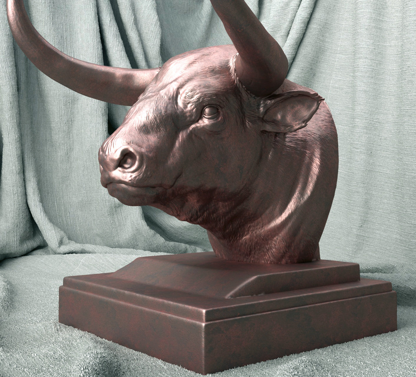 Majestic Bull Bust - A Symbol of Strength and Resilience