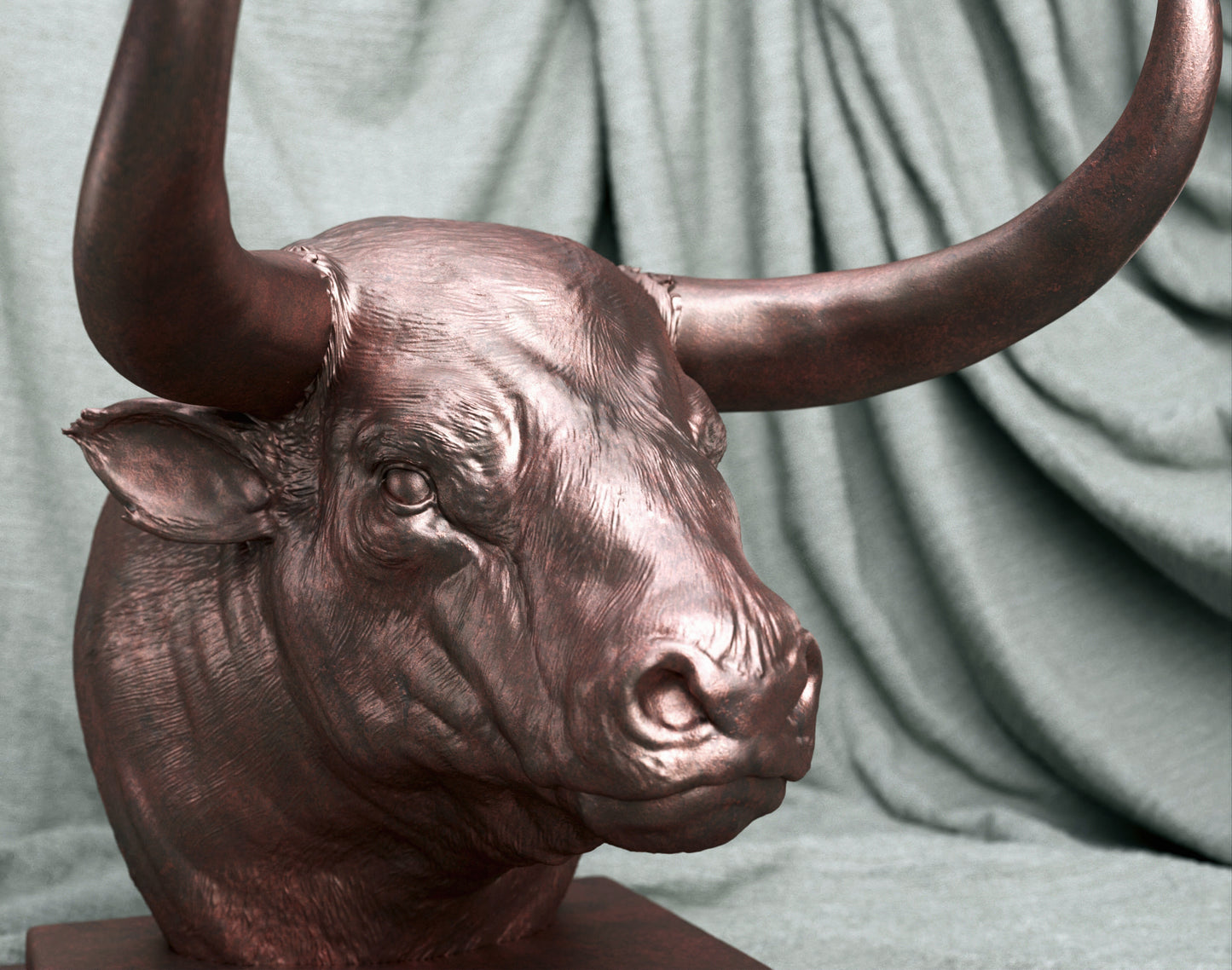 Majestic Bull Bust - A Symbol of Strength and Resilience