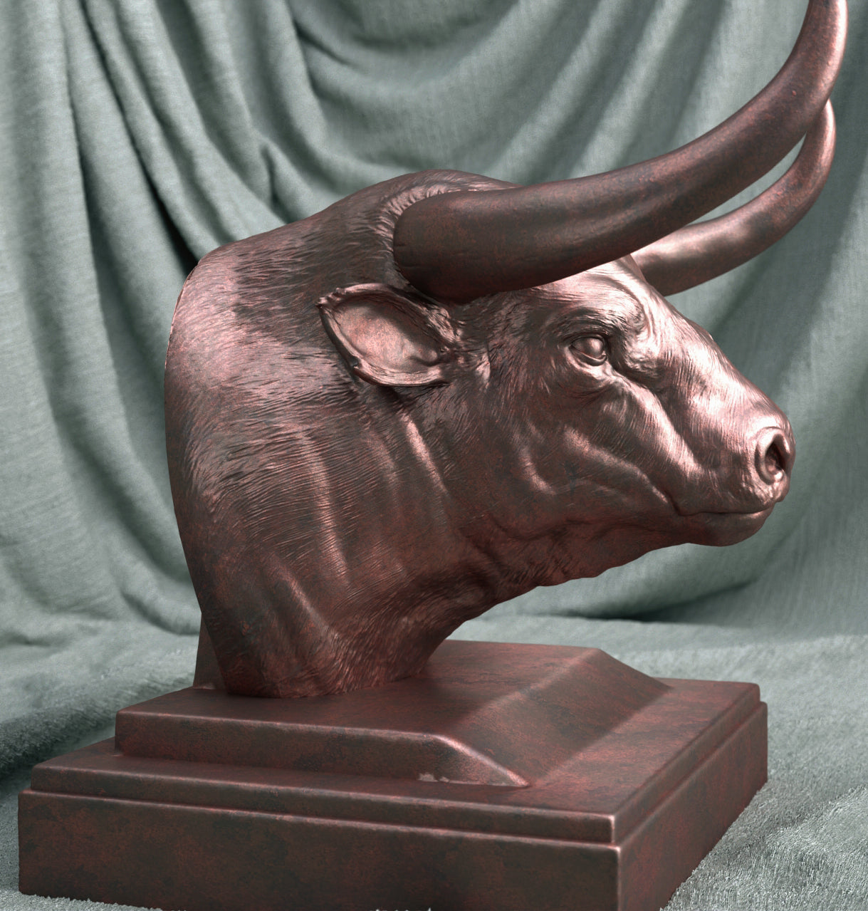 Majestic Bull Bust - A Symbol of Strength and Resilience